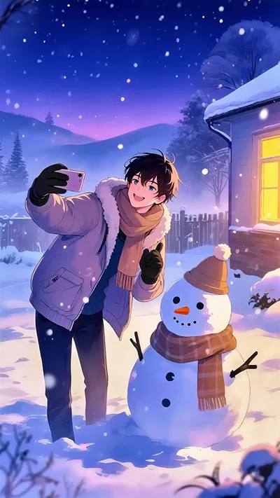  Anime Boy & Snowy Days ❄️💙