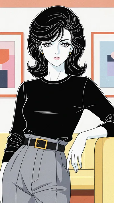 Monochrome Apartment Muse Retro Minimalist Anime