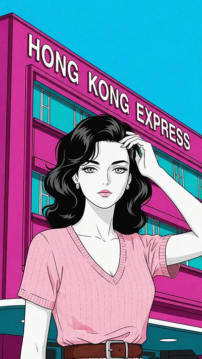 Neon Hong Kong Express Girl Retro Anime City