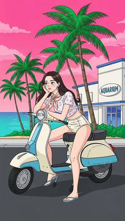 Pink Skies & Vespa Vibes