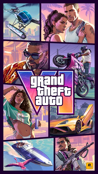 GTA VI Style Action Poster Background