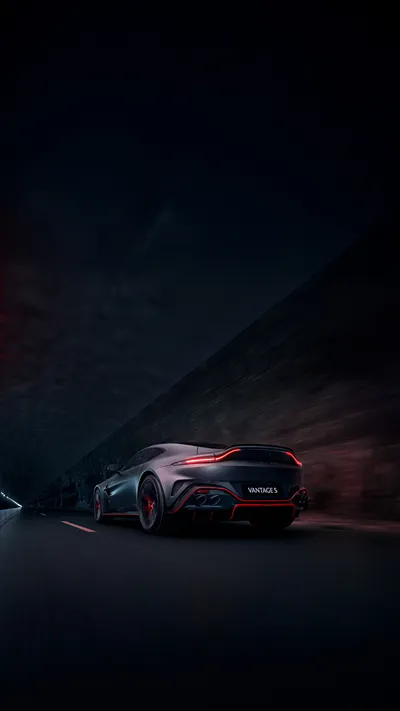 Aston Martin Vantage Night Drive Wallpaper 4K