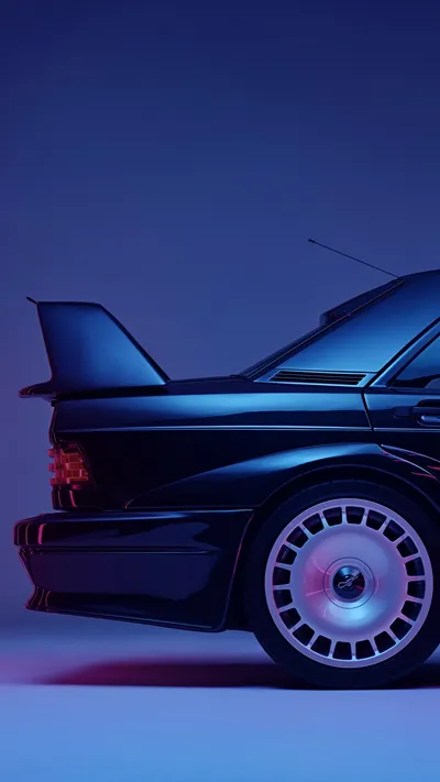 Black Retro Sports Car Wallpaper 4K