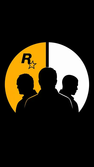 Rockstar Games Minimal Logo 4K AMOLED Wallpaper