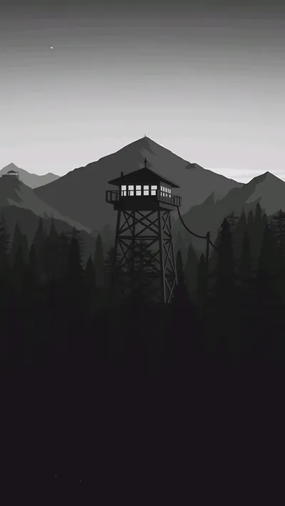 Dark Forest Mountain Background