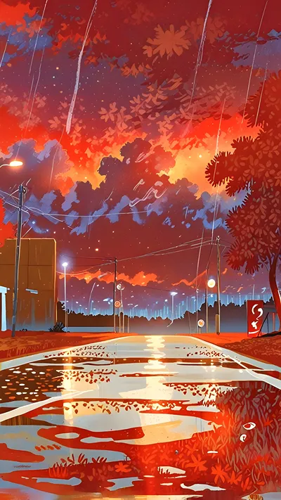 Lofi rainy background wallpaper 