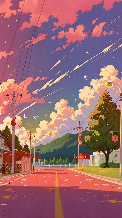 Small town lofi wallpaper 