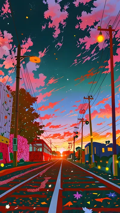 Vibrant lofi wallpaper 