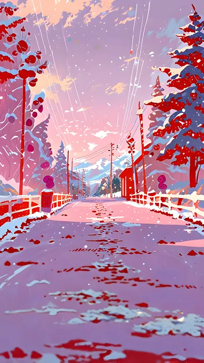 Snow falling wallpaper lofi
