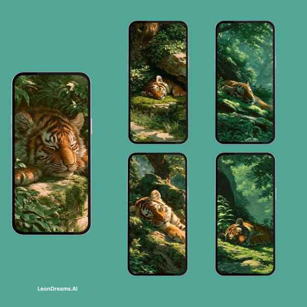 5 Dreamy Tiger Cub Forest Storybook Wallpapers
